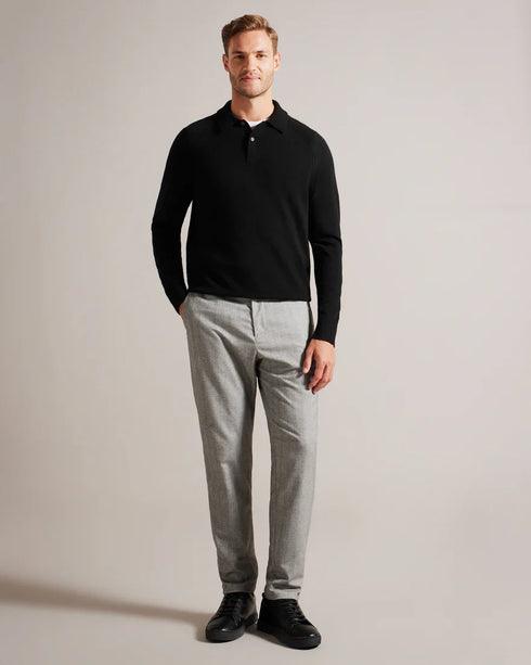 KAROLT-Knitwear-Ls Cashmere Cable Textured T Polo- Ted Baker Romania